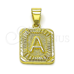 Dije Elegante 05.411.0036 Oro Laminado, Diseño de Iniciales, Diamantado, Tono Dorado
