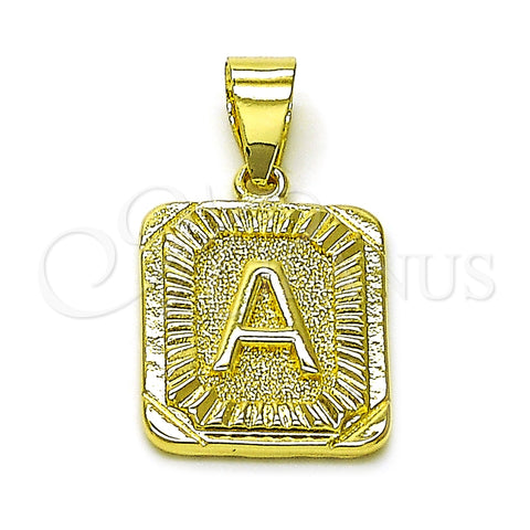 Dije Elegante 05.411.0036 Oro Laminado, Diseño de Iniciales, Diamantado, Tono Dorado