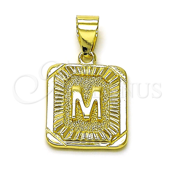 Dije Elegante 05.411.0037 Oro Laminado, Diseño de Iniciales, Diamantado, Tono Dorado