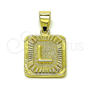 Dije Elegante 05.411.0040 Oro Laminado, Diseño de Iniciales, Pulido, Tono Dorado