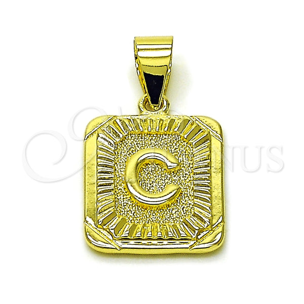 Dije Elegante 05.411.0041 Oro Laminado, Diseño de Iniciales, Diamantado, Tono Dorado