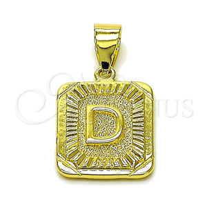 Dije Elegante 05.411.0046 Oro Laminado, Diseño de Iniciales, Diamantado, Tono Dorado