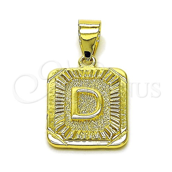Dije Elegante 05.411.0046 Oro Laminado, Diseño de Iniciales, Diamantado, Tono Dorado