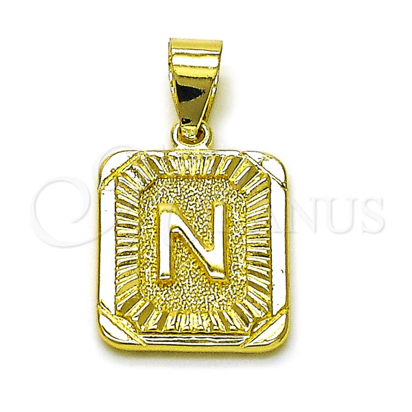 Dije Elegante 05.411.0047 Oro Laminado, Diseño de Iniciales, Diamantado, Tono Dorado