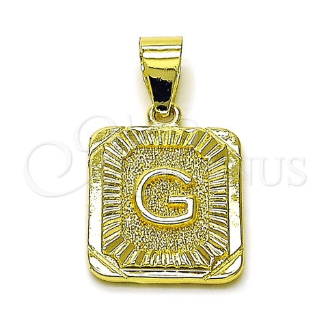 Dije Elegante 05.411.0049 Oro Laminado, Diseño de Iniciales, Diamantado, Tono Dorado