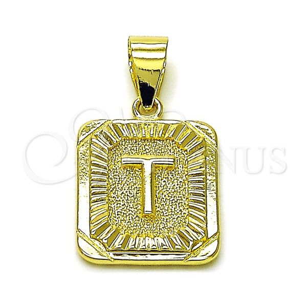 Dije Elegante 05.411.0050 Oro Laminado, Diseño de Iniciales, Diamantado, Tono Dorado