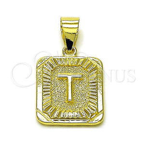 Dije Elegante 05.411.0050 Oro Laminado, Diseño de Iniciales, Diamantado, Tono Dorado