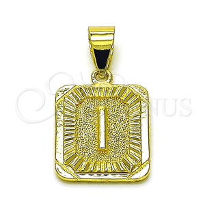 Dije Elegante 05.411.0051 Oro Laminado, Diseño de Iniciales, Diamantado, Tono Dorado
