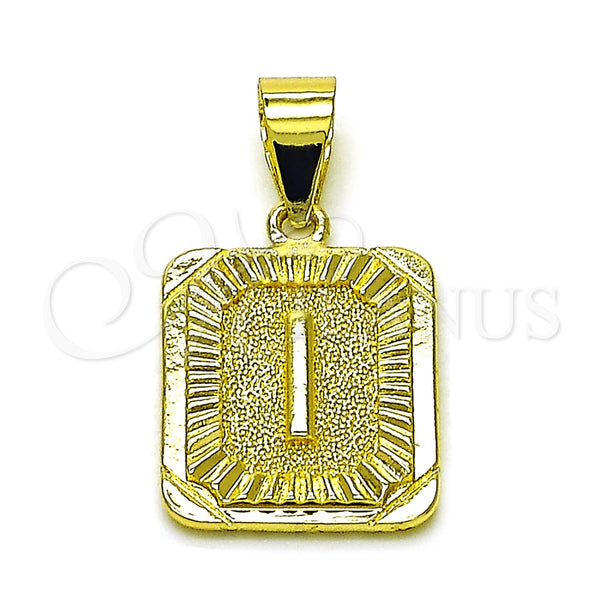 Dije Elegante 05.411.0051 Oro Laminado, Diseño de Iniciales, Diamantado, Tono Dorado