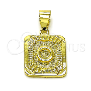 Dije Elegante 05.411.0052 Oro Laminado, Diseño de Iniciales, Diamantado, Tono Dorado