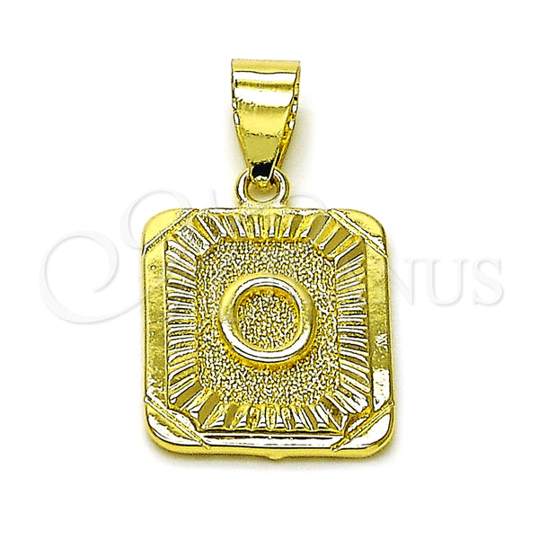 Dije Elegante 05.411.0052 Oro Laminado, Diseño de Iniciales, Diamantado, Tono Dorado