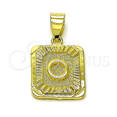 Dije Elegante 05.411.0052 Oro Laminado, Diseño de Iniciales, Diamantado, Tono Dorado