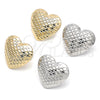 Arete Dormilona 02.411.0036 Oro Laminado, Diseño de Corazón y Hueco, Pulido, Tono Dorado