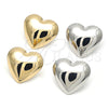 Arete Dormilona 02.411.0037 Oro Laminado, Diseño de Corazón y Hueco, Pulido, Tono Dorado