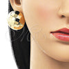Arete Dormilona 02.411.0044 Oro Laminado, Diseño de Hueco y Disco, Pulido, Tono Dorado