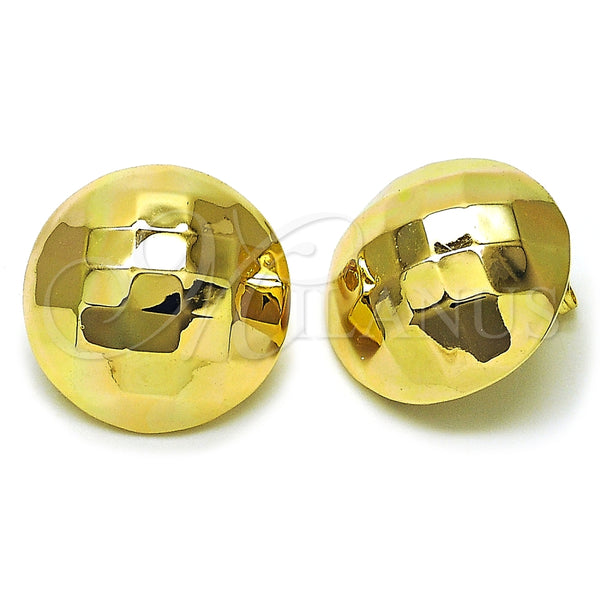 Arete Dormilona 02.411.0044 Oro Laminado, Diseño de Hueco y Disco, Pulido, Tono Dorado