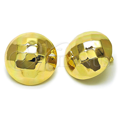 Arete Dormilona 02.411.0044 Oro Laminado, Diseño de Hueco y Disco, Pulido, Tono Dorado