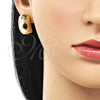Arete Dormilona 02.411.0047 Oro Laminado, Diseño de Disco, Pulido, Tono Dorado