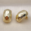 Arete Dormilona 02.411.0047 Oro Laminado, Diseño de Disco, Pulido, Tono Dorado