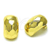 Arete Dormilona 02.411.0047 Oro Laminado, Diseño de Disco, Pulido, Tono Dorado