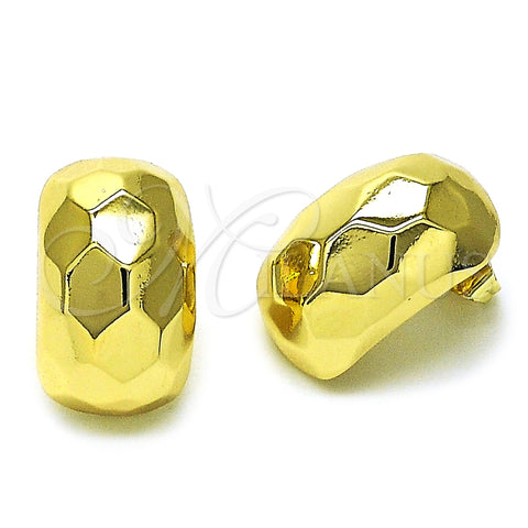 Arete Dormilona 02.411.0047 Oro Laminado, Diseño de Disco, Pulido, Tono Dorado