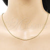 Gargantilla Basica 04.341.0128.20 Oro Laminado, Diseño de Bola, Pulido, Tono Dorado (01 MM Thickness, 20 Inches Length)