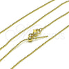 Gargantilla Basica 04.341.0129.20 Oro Laminado, Diseño de Bola, Pulido, Tono Dorado (01 MM Thickness, 20 Inches Length)