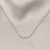 Gargantilla Basica 04.341.0130.20 Oro Laminado, Diamantado, Tono Dorado (01 MM Thickness, 20 Inches Length)
