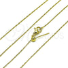Gargantilla Basica 04.341.0130.20 Oro Laminado, Diamantado, Tono Dorado (01 MM Thickness, 20 Inches Length)
