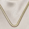 Gargantilla Basica 04.341.0135.18 Oro Laminado, Diseño de Cola de Raton, Pulido, Tono Dorado (06 MM Thickness, 17 Inches Length)