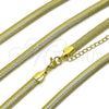 Gargantilla Basica 04.341.0135.18 Oro Laminado, Diseño de Cola de Raton, Pulido, Tono Dorado (06 MM Thickness, 17 Inches Length)