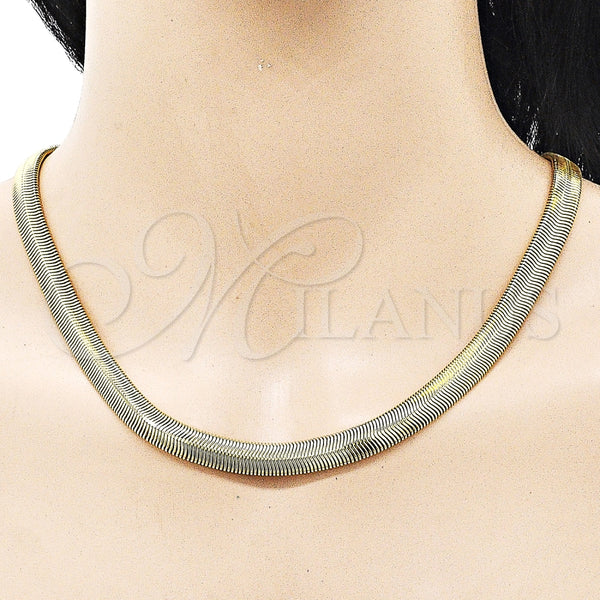 Gargantilla Basica 04.341.0136.18 Oro Laminado, Diseño de Cola de Raton, Pulido, Tono Dorado (08 MM Thickness, 18 Inches Length)