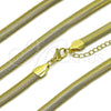 Gargantilla Basica 04.341.0136.18 Oro Laminado, Diseño de Cola de Raton, Pulido, Tono Dorado (08 MM Thickness, 18 Inches Length)
