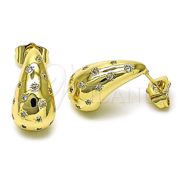 Arete Dormilona 02.283.0143 Oro Laminado, Diseño de Gota y Estrella, con Zirconia Cubica Blanca, Pulido, Tono Dorado