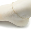 Tobillera Básica 04.213.0088.10 Oro Laminado, Diseño de Rolo, Diamantado, Tono Dorado (02 MM Thickness, 10 Inches Length)