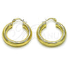 Argolla Mediana 02.213.0262.30 Oro Laminado, Diseño de Hueco, Diamantado, Tono Dorado