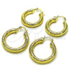 Argolla Mediana 02.213.0262.30 Oro Laminado, Diseño de Hueco, Diamantado, Tono Dorado