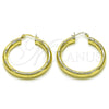 Argolla Mediana 02.213.0228.40 Oro Laminado, Diseño de Hueco, Diamantado, Tono Dorado