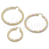 Argolla Mediana 02.213.0228.40 Oro Laminado, Diseño de Hueco, Diamantado, Tono Dorado