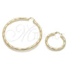 Argolla Extra Grande 02.213.0228.80 Oro Laminado, Diseño de Hueco, Diamantado, Tono Dorado