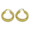 Argolla Mediana 02.213.0754.30 Oro Laminado, Diseño de Hueco, Diamantado, Tono Dorado