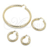 Argolla Mediana 02.213.0754.30 Oro Laminado, Diseño de Hueco, Diamantado, Tono Dorado