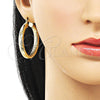 Argolla Mediana 02.213.0754.40 Oro Laminado, Diseño de Hueco, Diamantado, Tono Dorado