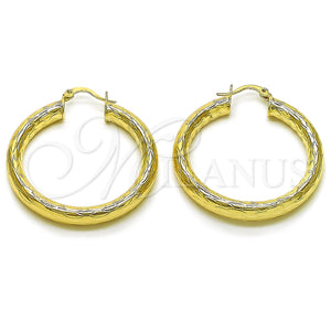 Argolla Mediana 02.213.0754.40 Oro Laminado, Diseño de Hueco, Diamantado, Tono Dorado