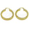 Argolla Mediana 02.213.0754.40 Oro Laminado, Diseño de Hueco, Diamantado, Tono Dorado
