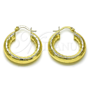 Argolla Mediana 02.213.0755.25 Oro Laminado, Diseño de Hueco, Diamantado, Tono Dorado