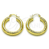 Argolla Mediana 02.213.0755.30 Oro Laminado, Diseño de Hueco, Diamantado, Tono Dorado