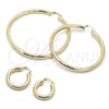 Argolla Extra Grande 02.213.0755.70 Oro Laminado, Diseño de Hueco, Diamantado, Tono Dorado