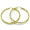 Argolla Extra Grande 02.213.0755.80 Oro Laminado, Diseño de Hueco, Diamantado, Tono Dorado