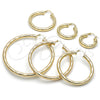 Argolla Mediana 02.170.0309.25 Oro Laminado, Diseño de Hueco, Diamantado, Tono Dorado